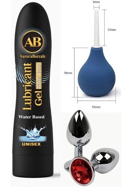 Auroraboreale Ab Set Sade Aromalı Yenilebilir Kayganlaştırıcı Jel 125 Ml+Anal Plug+Pompa SET09QX1XD209J