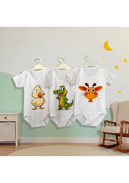 3'lü Baskılı %100 Pamuk Bebek Zıbın fiyatları