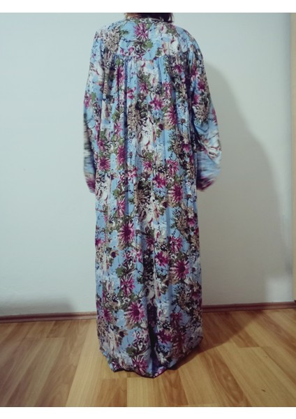 Robadan Uzun Kollu %100 Viskon Basma Çiçekli Anne Elbise, Namaz Elbisesi fırsatları