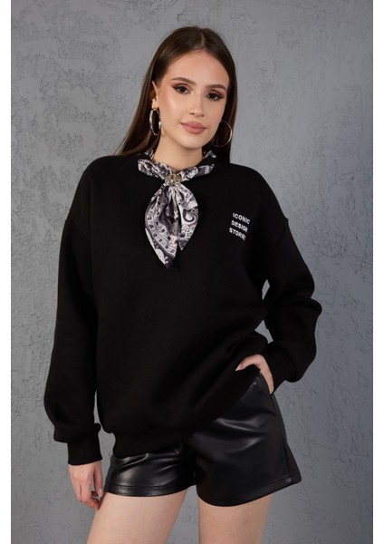 Fular Detaylı Oversize Sweatshirt modelleri