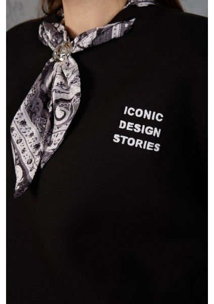 Fular Detaylı Oversize Sweatshirt