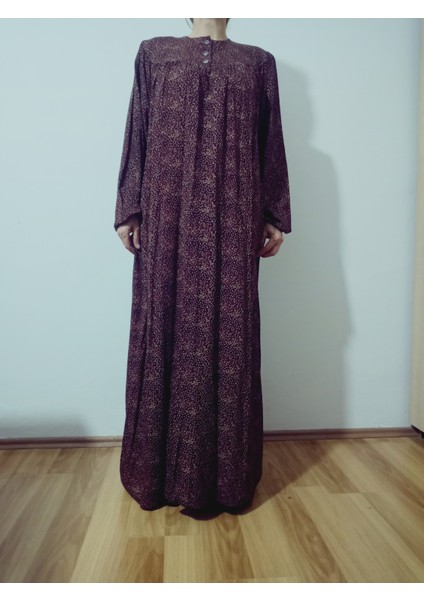 Robadan Uzun Kollu %100 Viskon Basma Çiçekli Anne Elbise, Namaz Elbisesi fiyatları