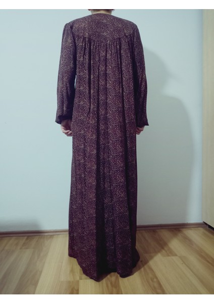 Robadan Uzun Kollu %100 Viskon Basma Çiçekli Anne Elbise, Namaz Elbisesi modelleri