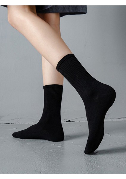 5'çift Unisex Düz Desensiz Tenis ve Kolej Çorabı Özel Günlük & Spor Giyimleri Için Şık Görünüm Siyah & Beyaz Renk Seçenegi Ile fırsatları