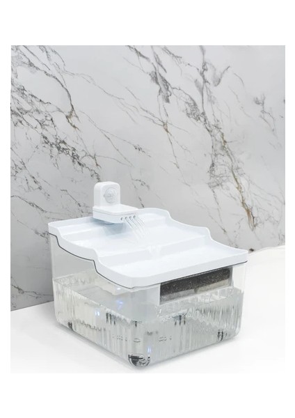 Hareket Sensörlü Sessiz Kedi Su Sebili, Sensörlü Kedi Su Pınarı, Kedi ve Köpek Su Sebili Beyaz fiyatları