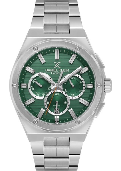 DKE.1.14071.4 Yeşil Gümüş Supersport Çelik Kordonlu Premium Çizgili Kadran Takvimli Fonksiyonlu Erkek Kol Saati