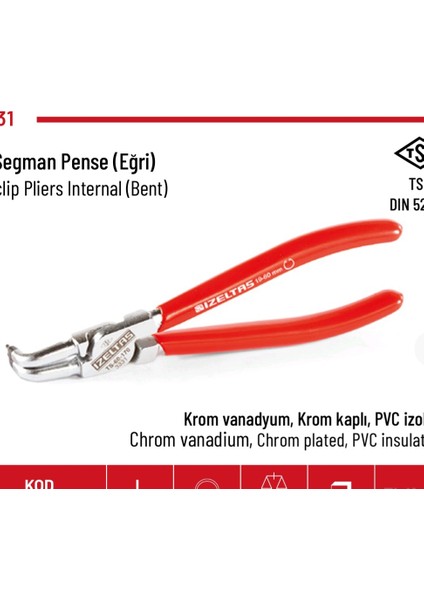 Iç Segman Pensi Yaysız Eğri 170MM