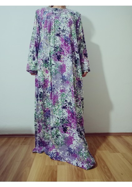 Robadan Uzun Kollu %100 Viskon Basma Çiçekli Anne Elbise, Namaz Elbisesi fiyatları