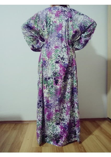 Robadan Uzun Kollu %100 Viskon Basma Çiçekli Anne Elbise, Namaz Elbisesi modelleri