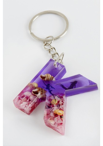 shop K Harfli Epoksi Anahtarlık-Renkli fiyatları