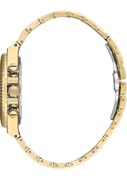 DKE.1.14075.7 Altın Gold Siyah Roma Rakamlı Çizgili Maskülen Model Çelik Kordonlu Erkek Kol Saati fiyatları