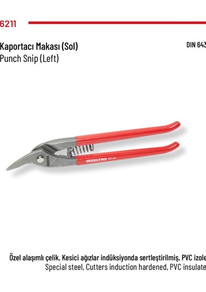 Kaportacı Makası 275MM (Sol)