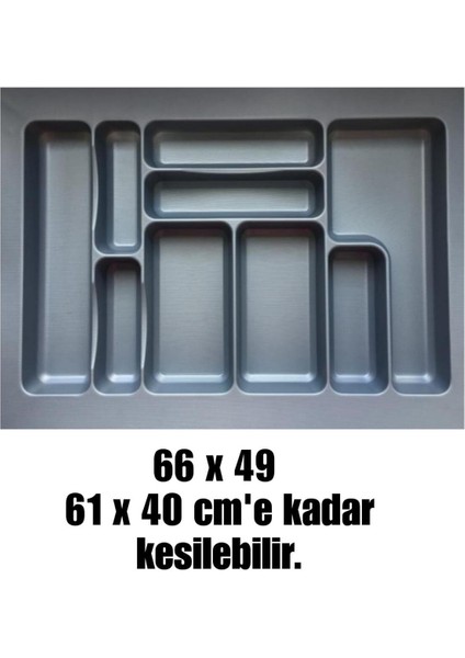 65x49 Antrasit Çekmece İçi Düzenleyici Kaşıklık (60x40 cm'e kadar kesilebilir)