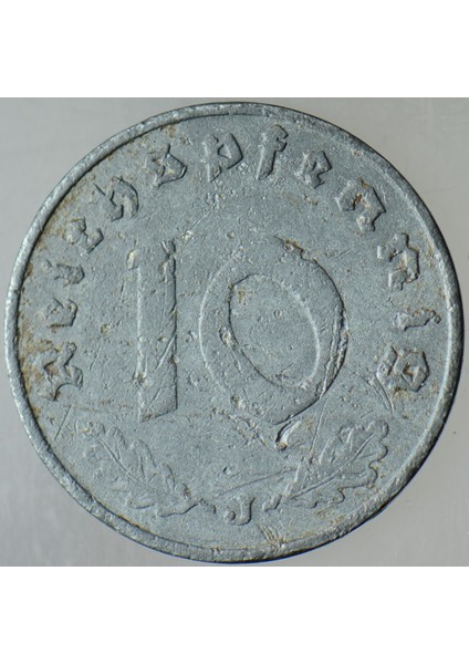 Almanya 10 Pfennig 1940 J. Ikinci Dünya Savaşı Nazi Dönemi. Gamalı Haç. Çinko. fiyatları