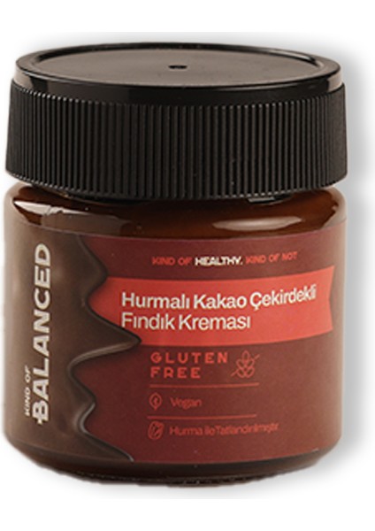 Hurmalı Kakao Çekirdekli Fındık Kreması %73 Fındık (Şekersiz, Katkısız) 200 gr