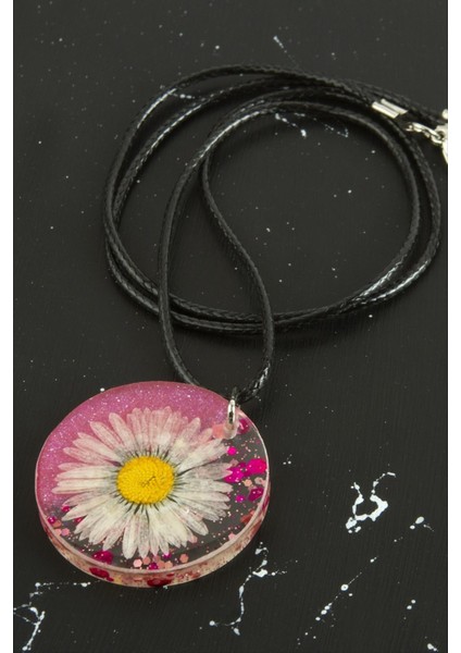 shop Papatya Epoksi Kolye-Pembe