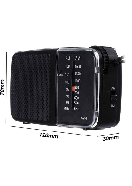 K-258 Pilli Cep Radyosu - Fm Radyo, Deprem Radyosu Taşınabilir Küçük Radyo (Videolu Ürün) indirimleri