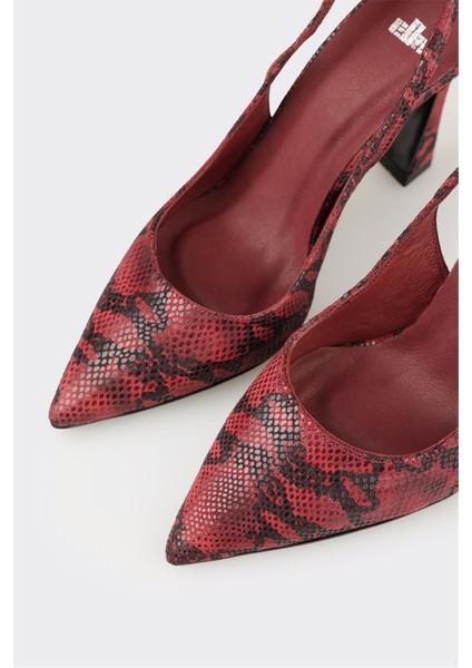 Bordo Deri Kadın Topuklu Ayakkabı fırsatları