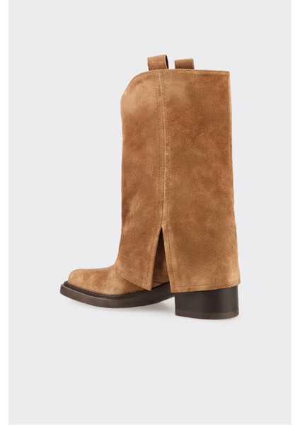 Taba Deri Kadın Western Çizme modelleri