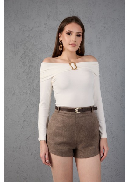 Kemerli Kaşe Mini Şort fiyatları