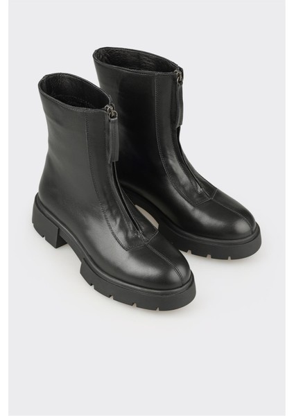 Siyah Deri Kadın Günlük Bot fiyatları