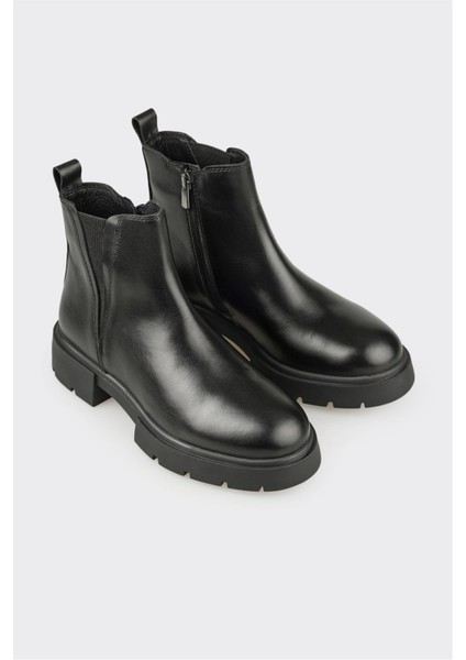 Siyah Deri Kadın Günlük Bot fiyatları