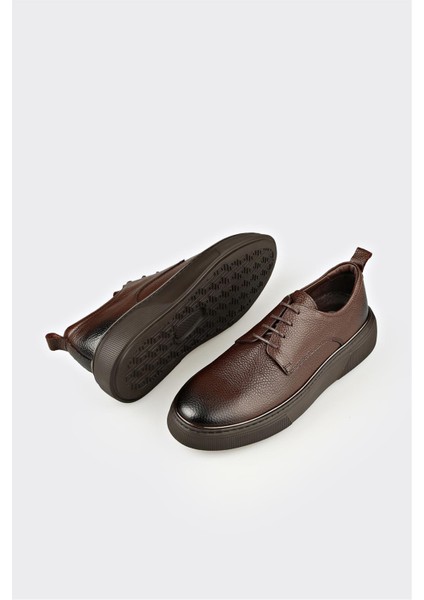 Kahve Deri Erkek Günlük Ayakkabı modelleri