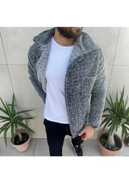 Erkek Gri Peluş Ceket