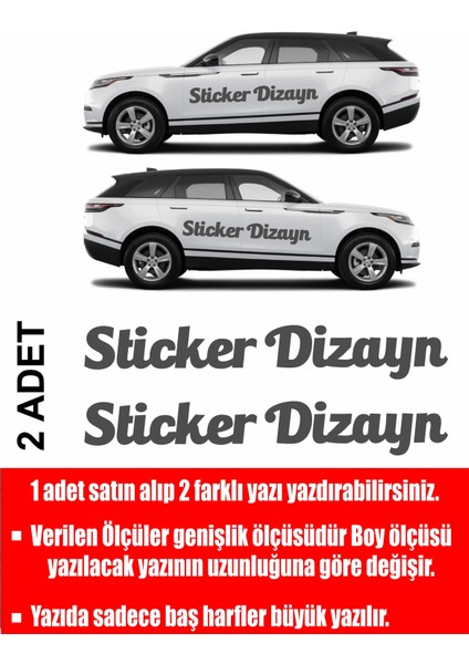 Kişiye Özel Yazı - 2 Adet Isim Soyisim Yazı - Araba - Oto - Araç -Motosiklet - Karavan Sticker Etiket 00096
