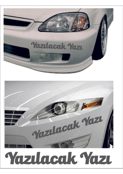 Kişiye Özel Yazı - 2 Adet Isim Soyisim Yazı - Araba - Oto - Araç -Motosiklet - Karavan Sticker Etiket 00096 fırsatları