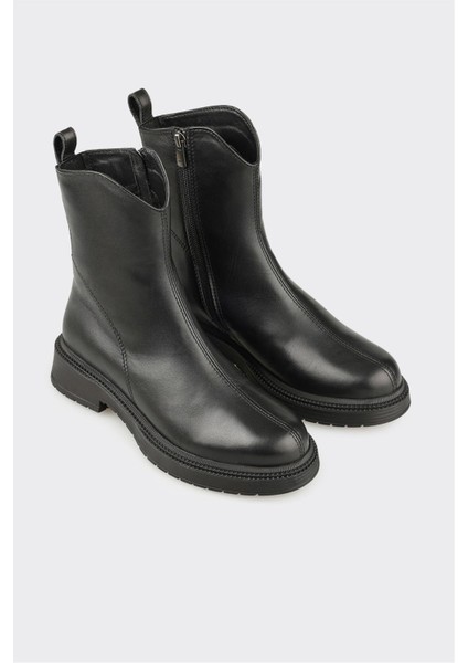 Siyah Deri Kadın Günlük Bot fiyatları