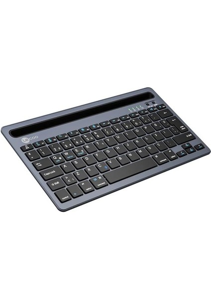 Lenovo Lecoo BK100 Bluetooth V3.0 Çoklu Cihaz Uyumlu Şarj Edilebilir Kablosuz Gri Türkçe Q Klavye