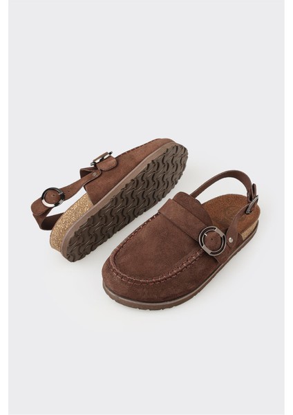 Kahve Deri Kadın Terlik modelleri