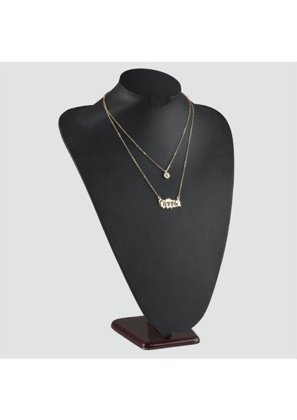 shop Türk Yazılı Ikili Kolye-Sarı fiyatları