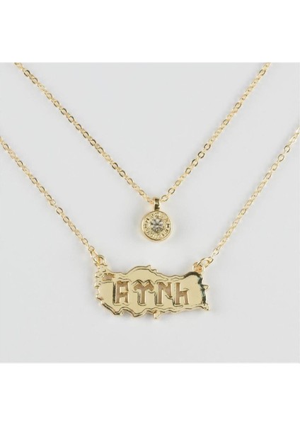 shop Türk Yazılı Ikili Kolye-Sarı modelleri