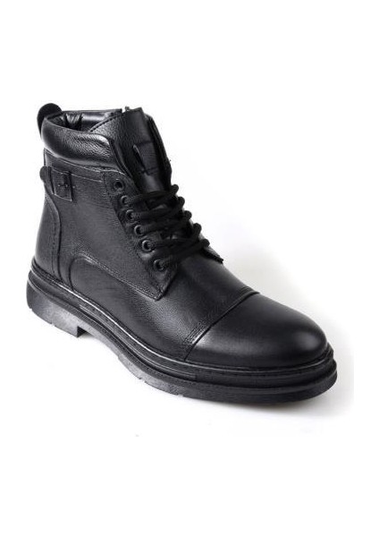 Bzky 3808 Erkek Kauçuk Taban Kürklü Hakiki Deri Bot
