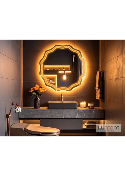 Zavira Amber Led'li Lazer Kumlamalı Lavabo & Banyo Aynası (Dokunmatik Sensörlü) fiyatları
