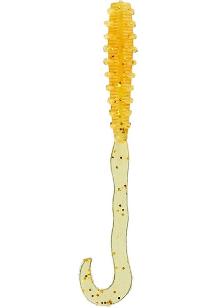 Craft Red Back Curly Tai Rubber Worm Tmw-Cul #004 Orange Glitter