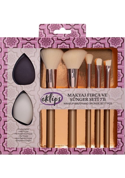 5'li Makyaj Fırçası ve 2'li Sünger Seti