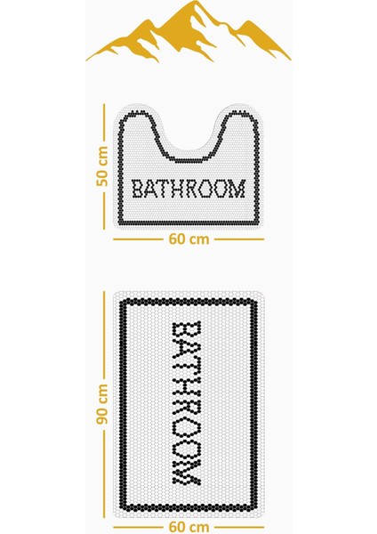 Modern Desenli 3’lü Banyo Paspas Takımı Yıkanabilir Kaymaz Tabanlı Klozet Takımı KLZ0062 modelleri