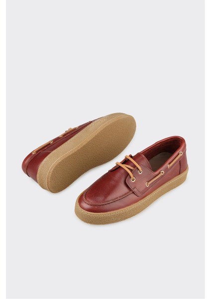 Bordo Deri Kadın Günlük Ayakkabı modelleri