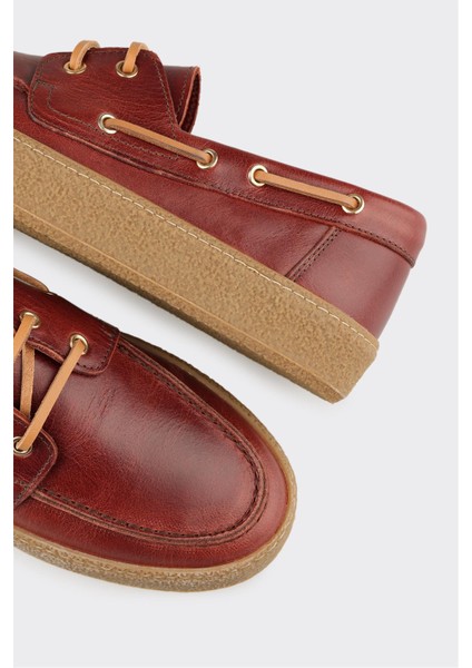 Bordo Deri Kadın Günlük Ayakkabı indirimleri