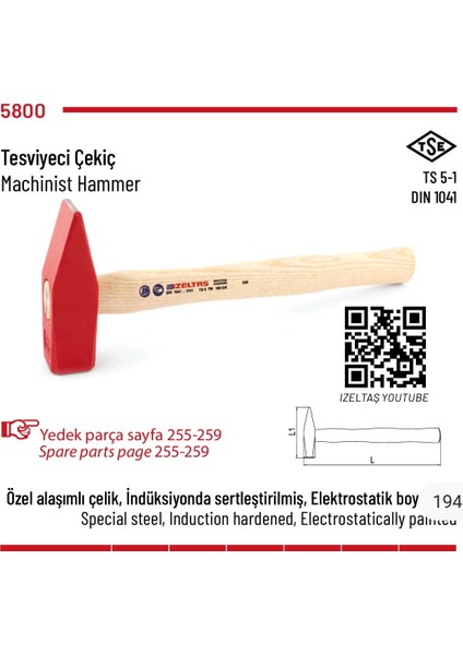 Tesviyeci Çekiç 500GR