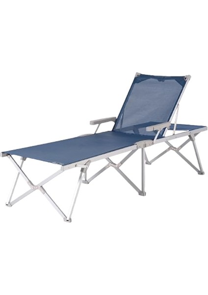 Katlanabilir Şezlong | 5 Kademe Ayarlı, Uv Korumalı Kumaş, Hafif ve Taşınabilir, 120 kg Taşıma Kapasiteli, Alüminyum Gövdeli Plaj-Bahçe-Havuz Şezlongu (Neon Yeşil/lacivert) (Lacivert)