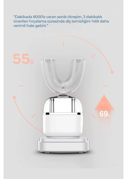 Şarjlı Titreşimli 360° U Diş Fırçası