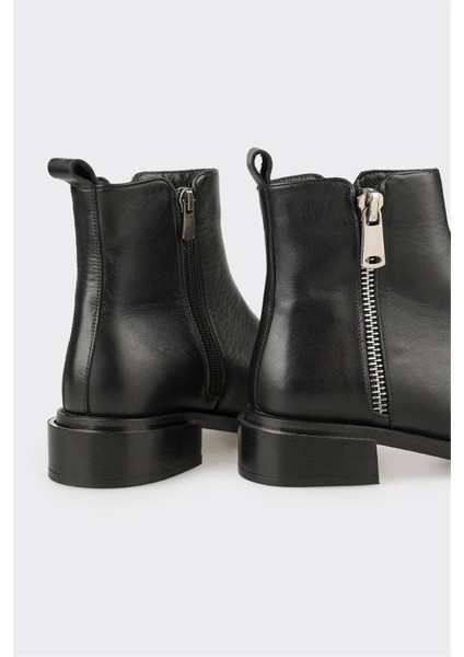 Siyah Deri Kadın Klasik Bot fırsatları