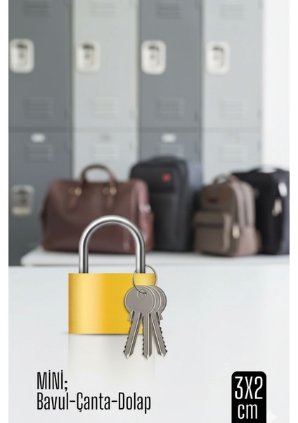 Mini 20MM Bavul ve Çanta Asma Kilidi – 3 Anahtarlı, Dolap ve Seyahat Için Güvenli 718880