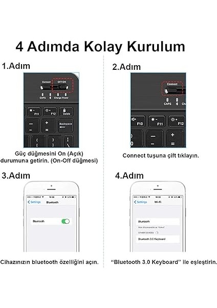 Tablet ve Telefonlar Için Bluetooth Klavye ve Mouse Set - Mor AL3476 modelleri