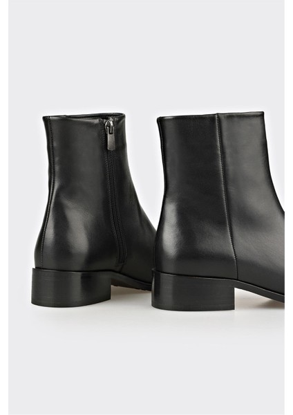 Siyah Deri Kadın Klasik Bot fırsatları