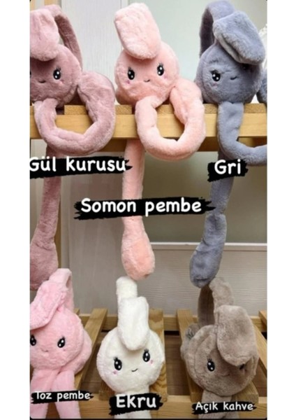 Peluş Hareketli Tavşan Kulaklık Standart - Stok Durumuna Muhtelif Renk Gönderilecektir